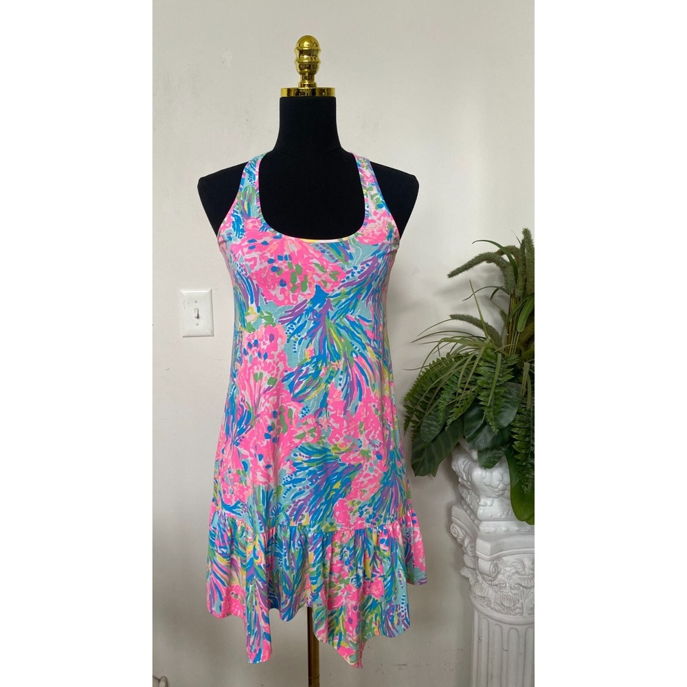 New Lilly Pulitzer Women's Multi Fan Sea Racerback Hampton‎ Tank Dress, $127